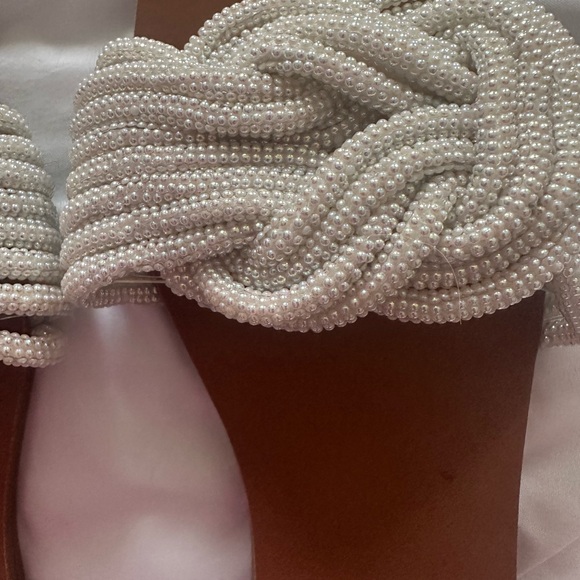 Steve Madden White Beaded Sandals - Picture 4 of 5